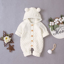 Load image into Gallery viewer, Citgeett Autumn Winter Newborn Baby Boys Girls Ear Knit Romper Hooded Wool Sweater Jumpsuit Warm Cute Outfit
