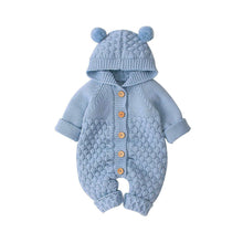 Load image into Gallery viewer, Citgeett Autumn Winter Newborn Baby Boys Girls Ear Knit Romper Hooded Wool Sweater Jumpsuit Warm Cute Outfit
