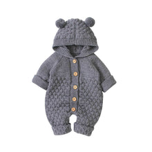 Load image into Gallery viewer, Citgeett Autumn Winter Newborn Baby Boys Girls Ear Knit Romper Hooded Wool Sweater Jumpsuit Warm Cute Outfit
